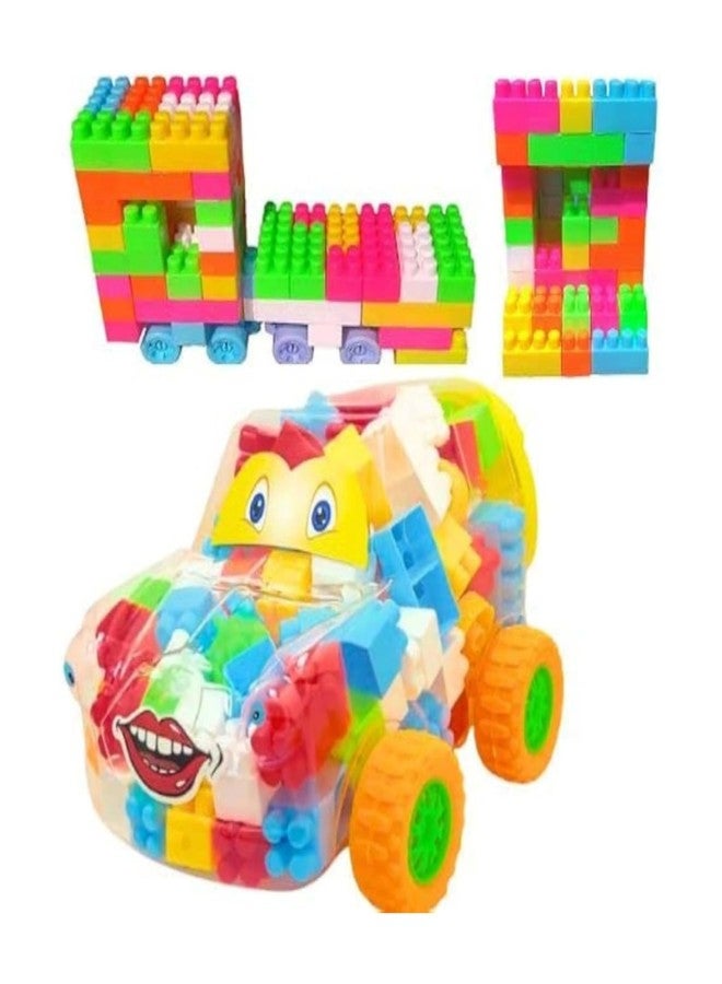 Manos Plastic Building Blocks Set, Multicoloured, 44 Pieces car Shape Toy for Kids - Image 1